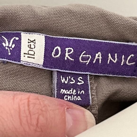 IBEX 100% Organic Cotton Snap Front Hooded Jacket in Light Taupe SZ S - Picture 7 of 10